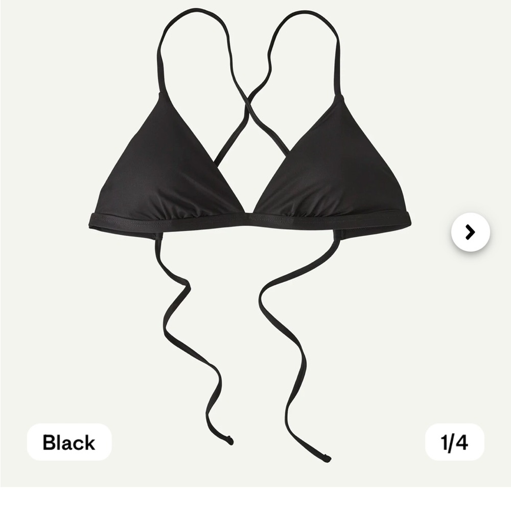 Black Patagonia Cross-back Triangle Bikini Top